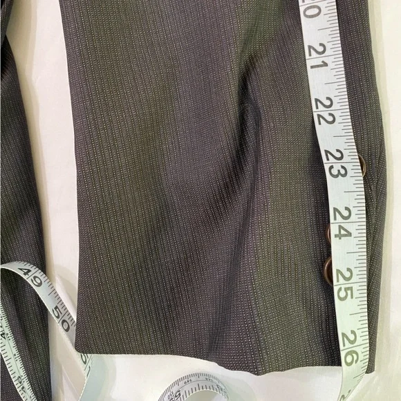 CANALI Made in Italy Brown/Blue/White Pinstripe 100% Wool 2-Button Blazer SZ 44L